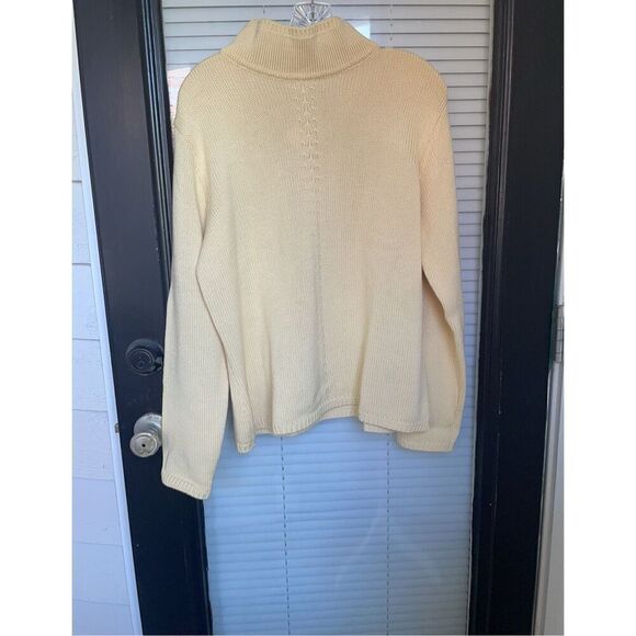 NWT Talbots Mock Neck Long Sleeve Wool Blend Sweater Yellow XL - Picture 9 of 10